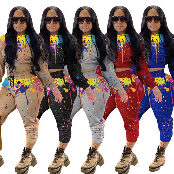 women 2 piece set outfits fashion ink-jet printing tracksuits crop hoodies drawstring pants autumn winter fashion sportswear ly12241, White
women 2 piece set outfits fashion ink-jet printing tracksuits crop hoodies drawstring pants autumn winter fashion sportswear ly12241, White