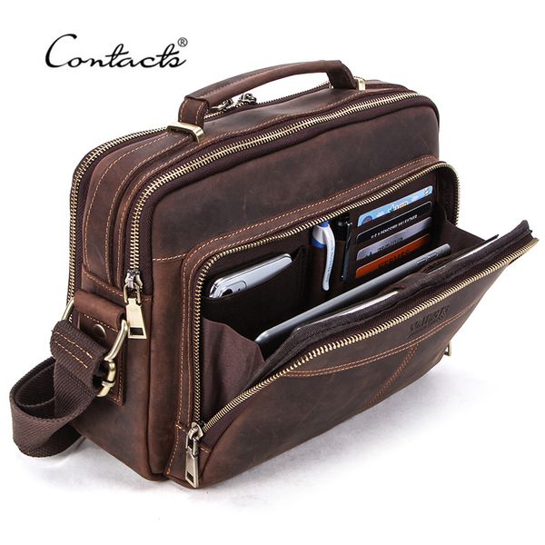 contact's crazy horse leather men messenger bag vintage man crossbody bag handbags large capacity male shoulder bags bolsos c0121
contact's crazy horse leather men messenger bag vintage man crossbody bag handbags large capacity male shoulder bags bolsos c0121