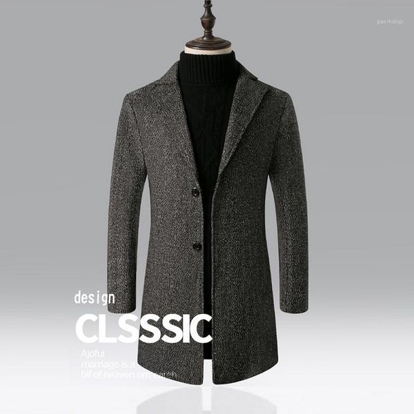 2020 fashion men's wool coat winter warm solid color long trench jacket male single breasted business casual overcoat parka1, Black
2020 fashion men's wool coat winter warm solid color long trench jacket male single breasted business casual overcoat parka1, Black