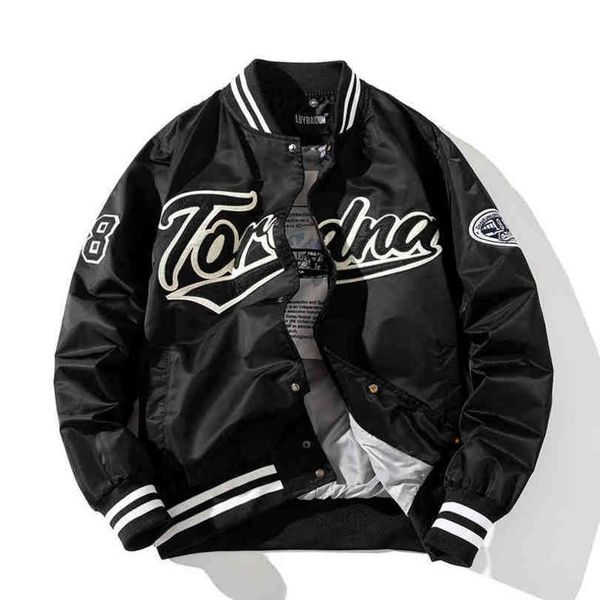 men's women's hip-hop style baseball jacket, embroidered letters, street clothes, retro fashion couple windbreaker, spring and aut, Black
men's women's hip-hop style baseball jacket, embroidered letters, street clothes, retro fashion couple windbreaker, spring and aut, Black