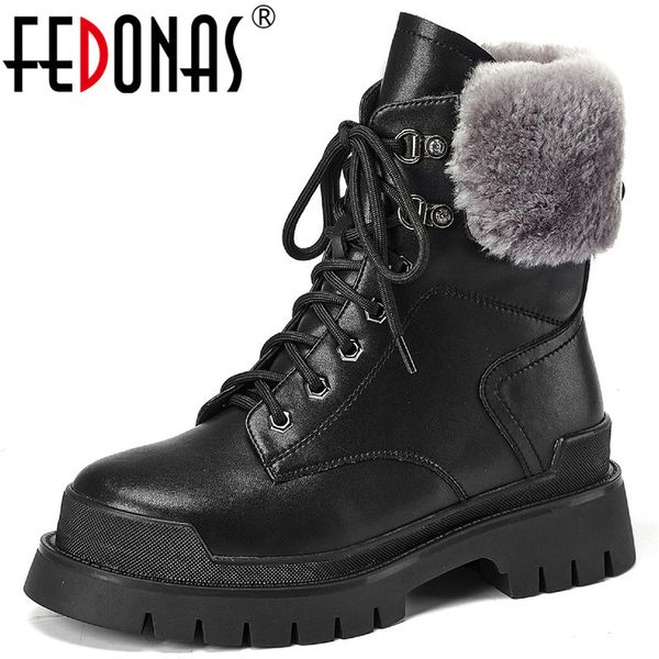 fedonas 2020 snow women winter shoes woman warm genuine leather ankle fashion thick heels boots 1026, Black
fedonas 2020 snow women winter shoes woman warm genuine leather ankle fashion thick heels boots 1026, Black