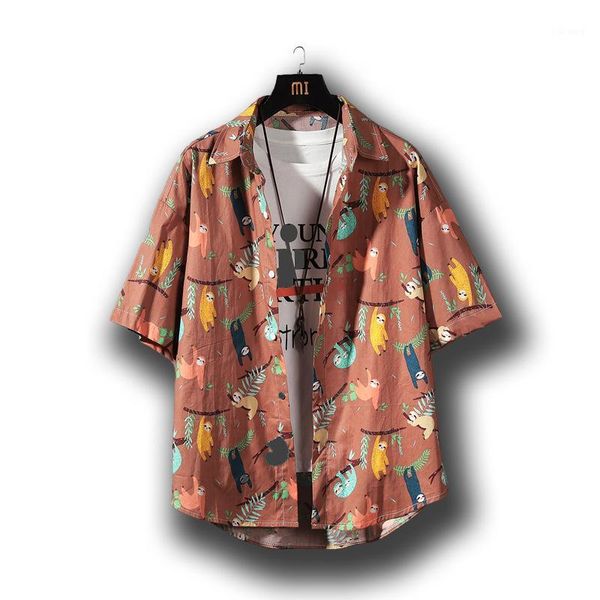men's casual shirts summer 2021 men's short-sleeved beach style coconut leaf printing shirt1, White;black
men's casual shirts summer 2021 men's short-sleeved beach style coconut leaf printing shirt1, White;black