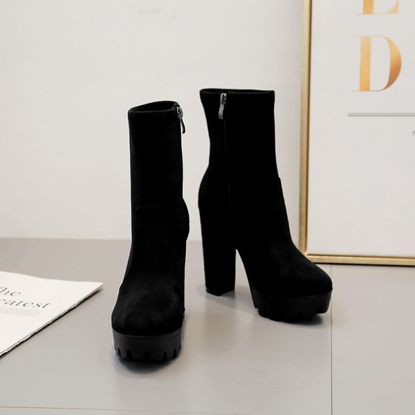 niufuni women ankle boots autumn round toe platform boots fashion black suede high heel shoes botas mujer 201021
niufuni women ankle boots autumn round toe platform boots fashion black suede high heel shoes botas mujer 201021