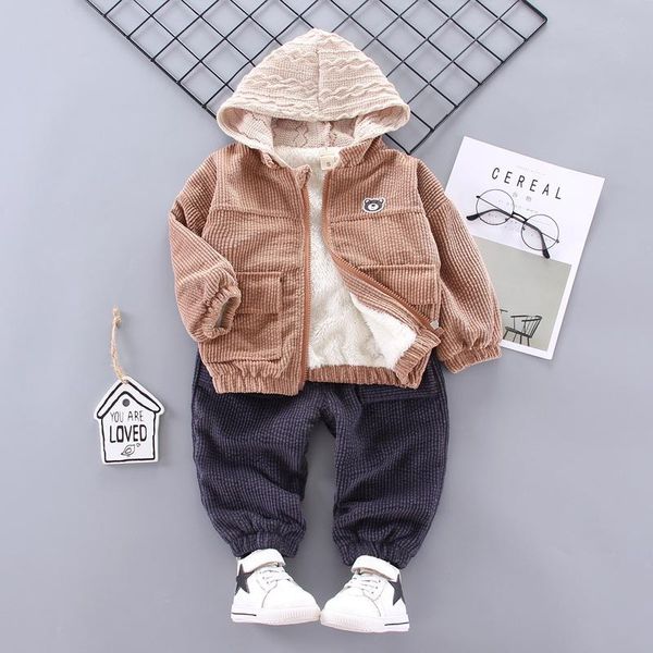 wick velvet winter new warm jacket trend children's hooded plus velvet trouser jacket children's suit, White
wick velvet winter new warm jacket trend children's hooded plus velvet trouser jacket children's suit, White