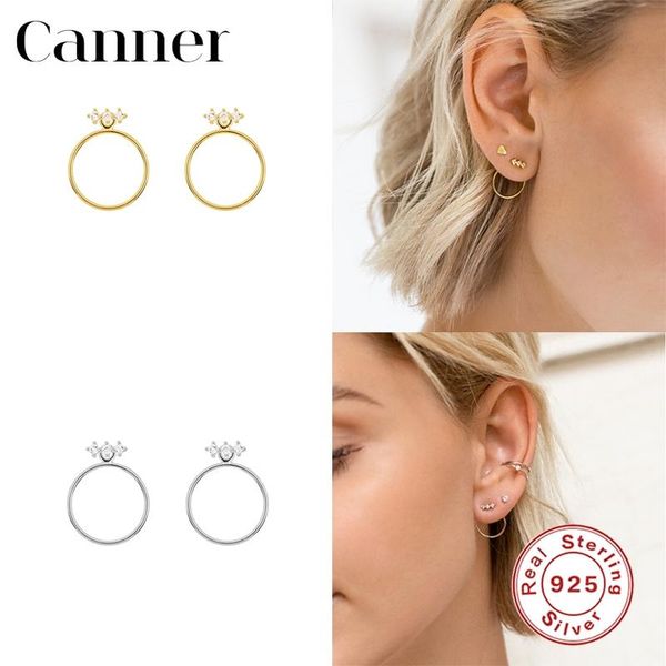 stud canner 925 sterling silver earrings for women circle zircon huggie minimalist korean piercing pendientes aretes w5, Golden;silver
stud canner 925 sterling silver earrings for women circle zircon huggie minimalist korean piercing pendientes aretes w5, Golden;silver