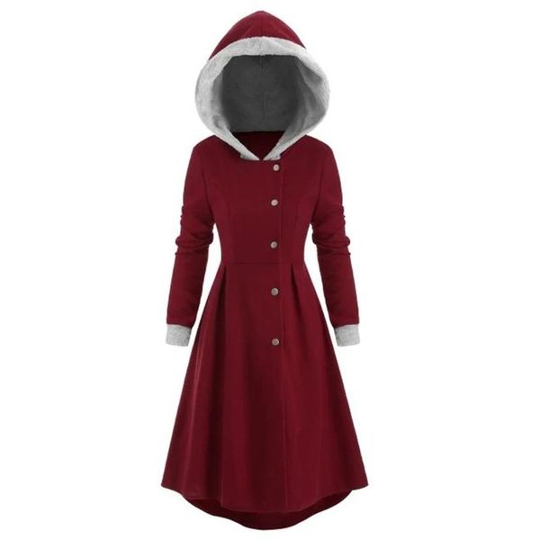 autumn winter basic jacket women vintage cloak hooded snap button trim long coat women plus size casual ladies clothes outwear, Black;brown
autumn winter basic jacket women vintage cloak hooded snap button trim long coat women plus size casual ladies clothes outwear, Black;brown