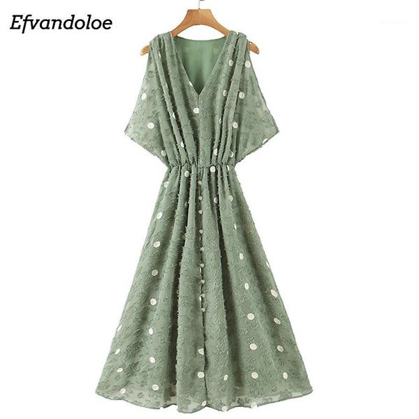 2020 summer green dress long a line polka dot fashion elegant women dresses party club robe1, Black;gray
2020 summer green dress long a line polka dot fashion elegant women dresses party club robe1, Black;gray