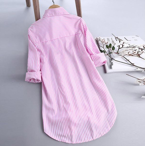plus size women striped loose blouse long sleeve turn down collar button shirts chic oversized casual office long y3, White
plus size women striped loose blouse long sleeve turn down collar button shirts chic oversized casual office long y3, White