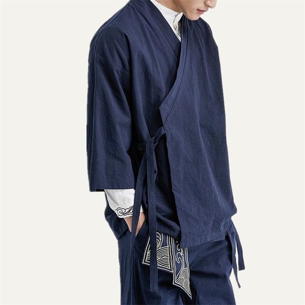 chinese style flax jacket han suit men's suit loose seven sleeves ancient style tang road robes. 201104, Black;brown
chinese style flax jacket han suit men's suit loose seven sleeves ancient style tang road robes. 201104, Black;brown
