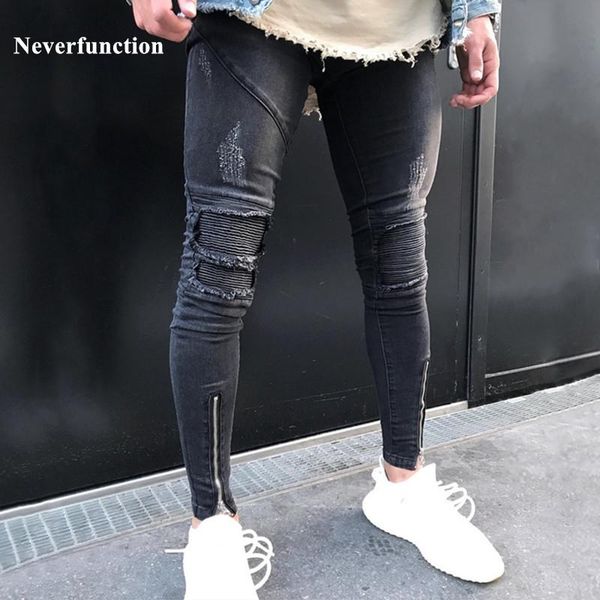 men's jeans neverfunction men pleated skinny biker homme hip hop denim pants joggers ripped streetwear motorcycle slim fit, Blue
men's jeans neverfunction men pleated skinny biker homme hip hop denim pants joggers ripped streetwear motorcycle slim fit, Blue