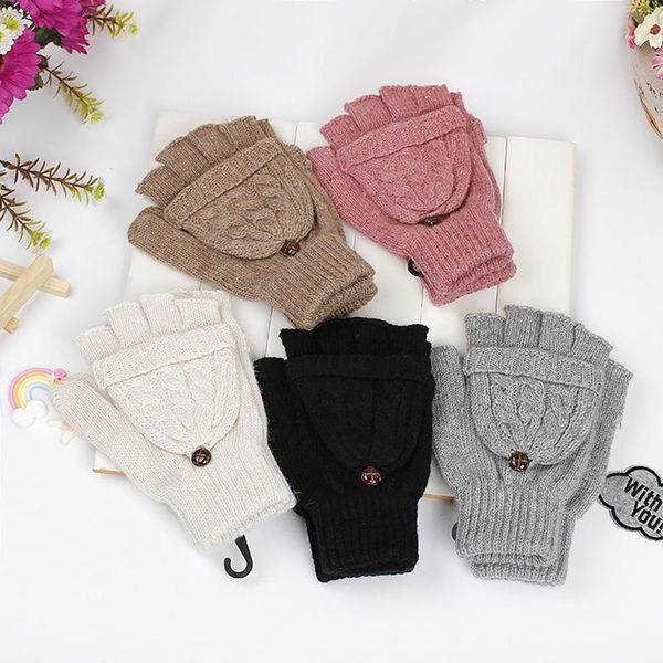women half finger hand gloves warmer flip knitted thicken artificial wool thermal autumn winter mittens gloves 1 pair, Blue;gray
women half finger hand gloves warmer flip knitted thicken artificial wool thermal autumn winter mittens gloves 1 pair, Blue;gray