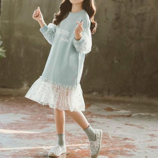 autumn girls fashion letter pattern long sleeve lace stitching dress kid size140 yards, Black;white
autumn girls fashion letter pattern long sleeve lace stitching dress kid size140 yards, Black;white