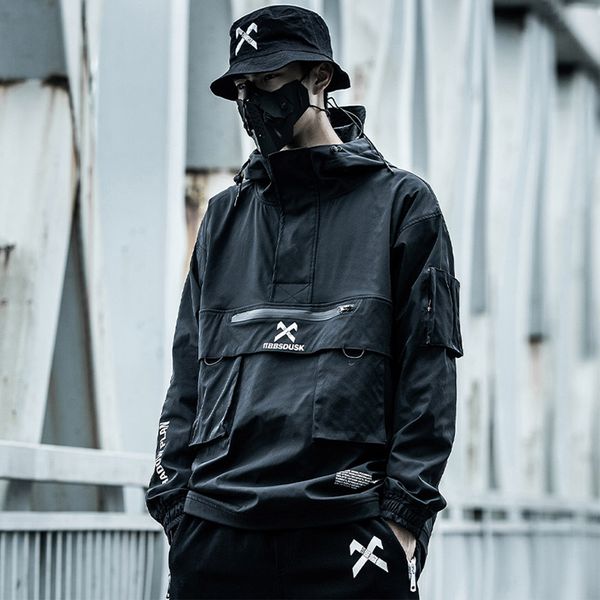 reflective cargo jacket coats streetwear tactical function pullover harajuku multi-pocket hoody windbreaker coats, Black;brown
reflective cargo jacket coats streetwear tactical function pullover harajuku multi-pocket hoody windbreaker coats, Black;brown