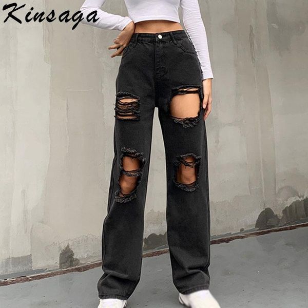 black ripped hole straight baggy denim pants women streetwear distressed high waist hip hop trousers harajuku loose cargo pants, Blue
black ripped hole straight baggy denim pants women streetwear distressed high waist hip hop trousers harajuku loose cargo pants, Blue