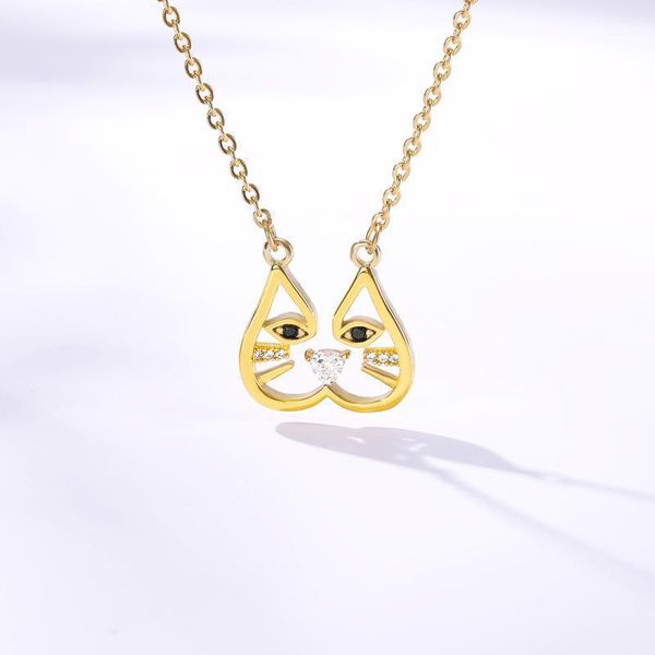 cartoon cute animal cat gold plated rose gold pendant necklace sweet female jewelry gift for childrens birthday gift anniversary1, Silver
cartoon cute animal cat gold plated rose gold pendant necklace sweet female jewelry gift for childrens birthday gift anniversary1, Silver