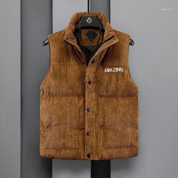 2020 winter men vest coat corduroy thicken waistcoat outerwear stand turtleneck embroidered letters warm sleeveless jackets man1, Black;white
2020 winter men vest coat corduroy thicken waistcoat outerwear stand turtleneck embroidered letters warm sleeveless jackets man1, Black;white