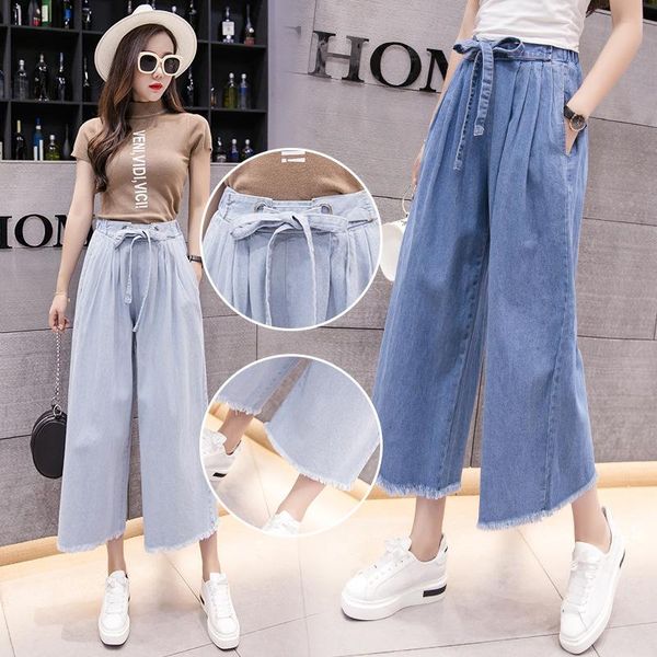 spring autumn women vintage loose tassel denim jeans high waisted jeans harajuku wide leg pants elastic waist straight pants, Blue
spring autumn women vintage loose tassel denim jeans high waisted jeans harajuku wide leg pants elastic waist straight pants, Blue