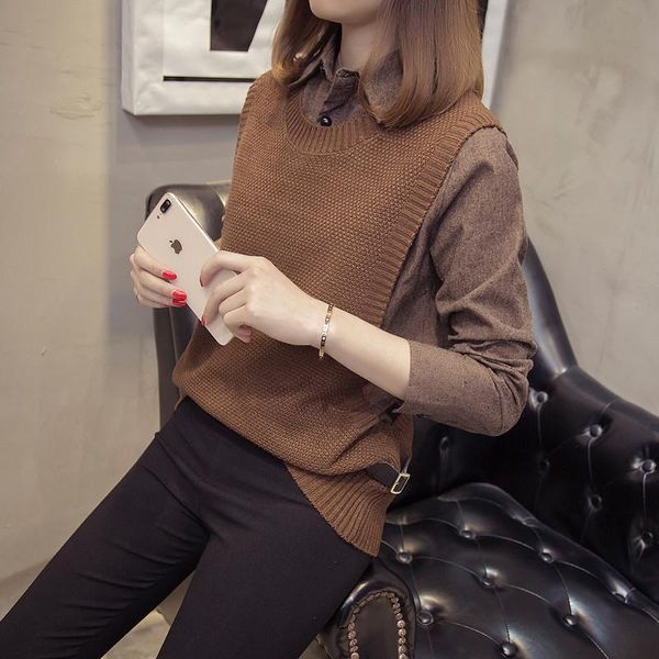 spring/autumn england style shirt-sweater women loose fake two-piece blouse-sweater japanese fashion knit clothes korean, White;black
spring/autumn england style shirt-sweater women loose fake two-piece blouse-sweater japanese fashion knit clothes korean, White;black
