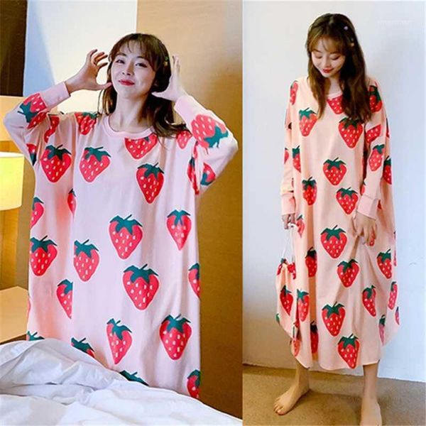women's sleepwear nightgown spring and autumn long-sleeved nightdress ladies plus size loose maternity home service strawberry sleepwea, Black;red
women's sleepwear nightgown spring and autumn long-sleeved nightdress ladies plus size loose maternity home service strawberry sleepwea, Black;red