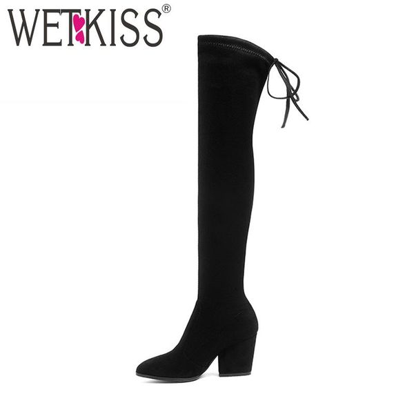 boots wetkiss 2021 fashion trend women stretch thigh high boot thick heels lady winter shoes female lace over knee big, Black
boots wetkiss 2021 fashion trend women stretch thigh high boot thick heels lady winter shoes female lace over knee big, Black