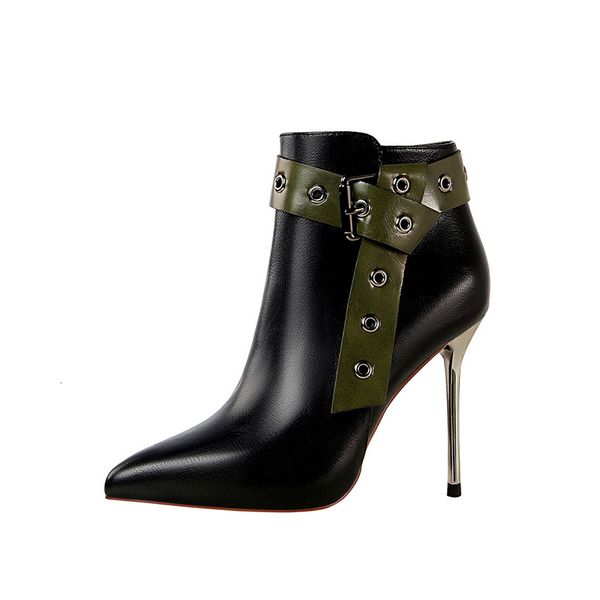 2021 new women pu leather ankle ladies zip buckle strap thin high heels shoes woman fashion party winter boots 1 quoy, Black
2021 new women pu leather ankle ladies zip buckle strap thin high heels shoes woman fashion party winter boots 1 quoy, Black