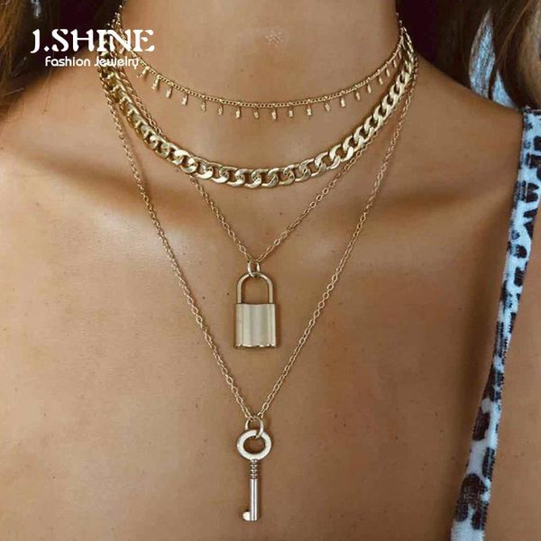 jshine trend multi-layer key lock pendant necklace choker tassel chain layered padlock sweater necklace fashion jewelry, Silver
jshine trend multi-layer key lock pendant necklace choker tassel chain layered padlock sweater necklace fashion jewelry, Silver