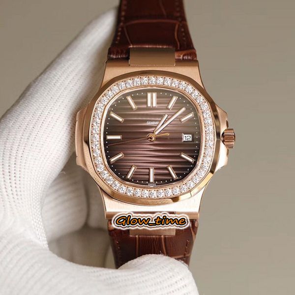 version 40mm diamond inlay bezel brown texture dial cal.324 automatic 5711/1r-001 mens watch rose gold case leather strap luxry watches, Slivery;brown 
version 40mm diamond inlay bezel brown texture dial cal.324 automatic 5711/1r-001 mens watch rose gold case leather strap luxry watches, Slivery;brown
