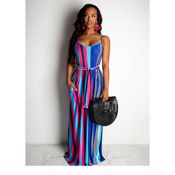 women boho spaghetti strap rainbow striped sashes long maxi dress cocktail party holiday summer beach sea fit and flare sundress, Black;gray
women boho spaghetti strap rainbow striped sashes long maxi dress cocktail party holiday summer beach sea fit and flare sundress, Black;gray