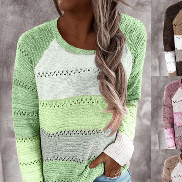 fashion women sweater ladies autumn winter casual patchwork hollow out knitted o neck long sleeves pullover sweater, White;black
fashion women sweater ladies autumn winter casual patchwork hollow out knitted o neck long sleeves pullover sweater, White;black