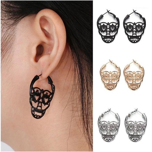 hoop & huggie women vintage skull hollow earrings european and american fashion ladies stud gold silver black earrings1, Golden;silver
hoop & huggie women vintage skull hollow earrings european and american fashion ladies stud gold silver black earrings1, Golden;silver
