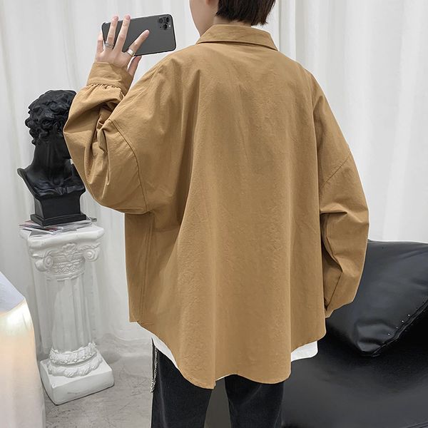 korean version cec long sleeve men's fashion brand student handsome loose casual bf solid color tooling shirt, White;black
korean version cec long sleeve men's fashion brand student handsome loose casual bf solid color tooling shirt, White;black