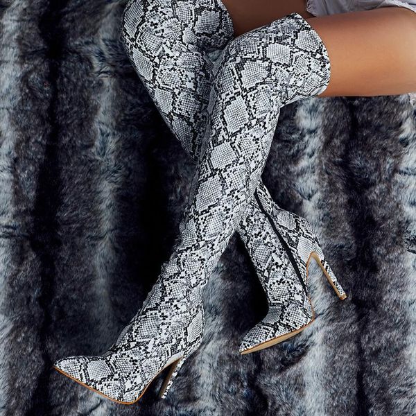 snake pattern women thigh high boots autumn winter stretch slip on over the knee boots fashion ultra high heels long, Black
snake pattern women thigh high boots autumn winter stretch slip on over the knee boots fashion ultra high heels long, Black