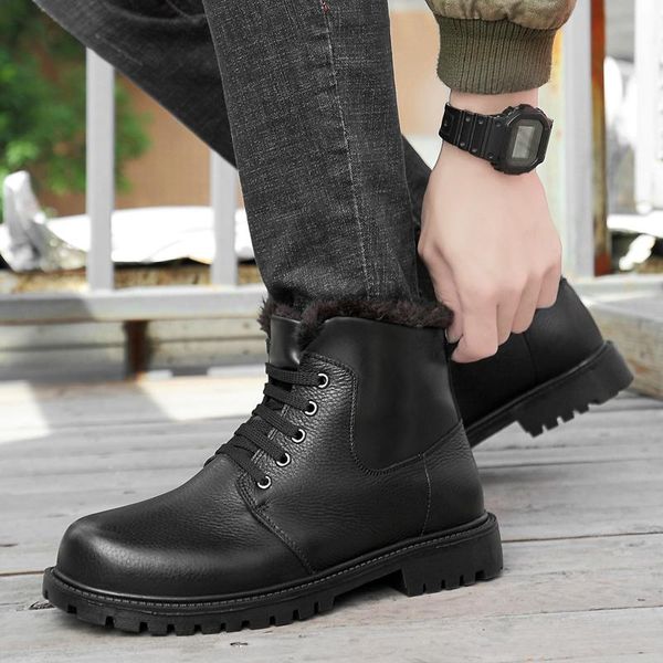 winter warm men snow boots genuine leather outdoor fashion boots handmade waterproof working ankle botas mujer big size 48, Black
winter warm men snow boots genuine leather outdoor fashion boots handmade waterproof working ankle botas mujer big size 48, Black