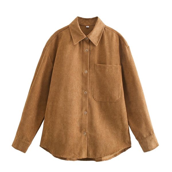 2021 new streetwear women solid corduroy shirts 2021 fashion ladies down collar female pocket blouses mm9t, White
2021 new streetwear women solid corduroy shirts 2021 fashion ladies down collar female pocket blouses mm9t, White