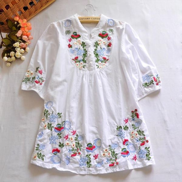 vintage 70s women colorful mexican ethnic gypsy dress floral embroidered boho blouse blusas camisas femininas drop shipping, White
vintage 70s women colorful mexican ethnic gypsy dress floral embroidered boho blouse blusas camisas femininas drop shipping, White