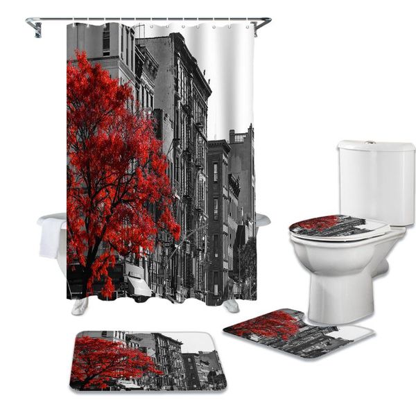 street city apartment red fall tree shower curtains bathroom curtain bath sets toilet cover mat non-slip washroom rug set
street city apartment red fall tree shower curtains bathroom curtain bath sets toilet cover mat non-slip washroom rug set