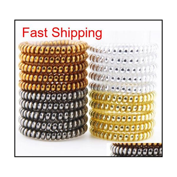 multicolor metallic elastic spiral shape ponytail hair ties plastic spring gum hairband rubber band hair ring o6oim, Silver
multicolor metallic elastic spiral shape ponytail hair ties plastic spring gum hairband rubber band hair ring o6oim, Silver