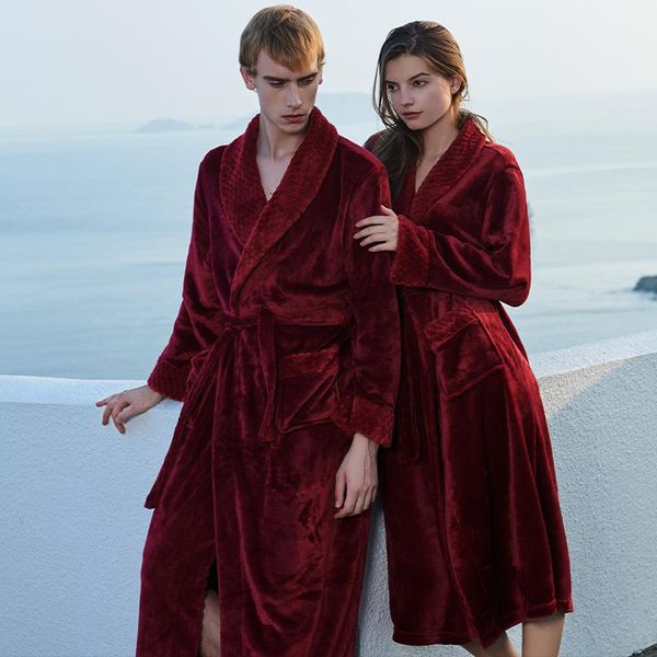 couple flannel kimono robe thicken v-neck bath bathrobe intimate lingerie sleepwear with belt nightwear soft lounge home wear, Black;red
couple flannel kimono robe thicken v-neck bath bathrobe intimate lingerie sleepwear with belt nightwear soft lounge home wear, Black;red