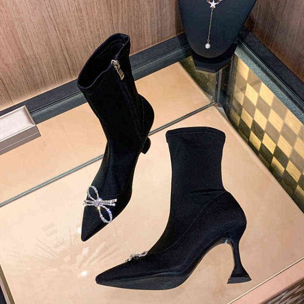 dress shoes huidong women's shoes winter wine cup heel elastic side zipper bow middle tube shoesrt boots, Black
dress shoes huidong women's shoes winter wine cup heel elastic side zipper bow middle tube shoesrt boots, Black