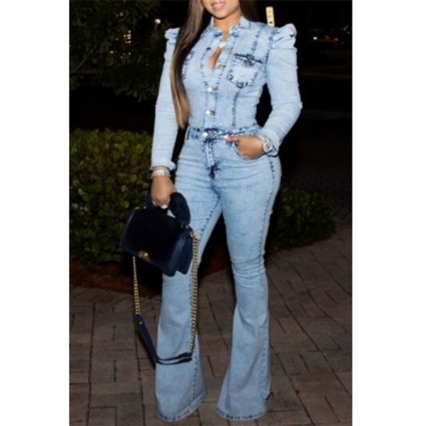 Haoohu 2020 Winter New Women's Jean Fahsion Street Casual Elegant Solid Long Sleeve Slim Stretch Flare Pants Jumpsuits, Blue
Haoohu 2020 Winter New Women's Jean Fahsion Street Casual Elegant Solid Long Sleeve Slim Stretch Flare Pants Jumpsuits, Blue