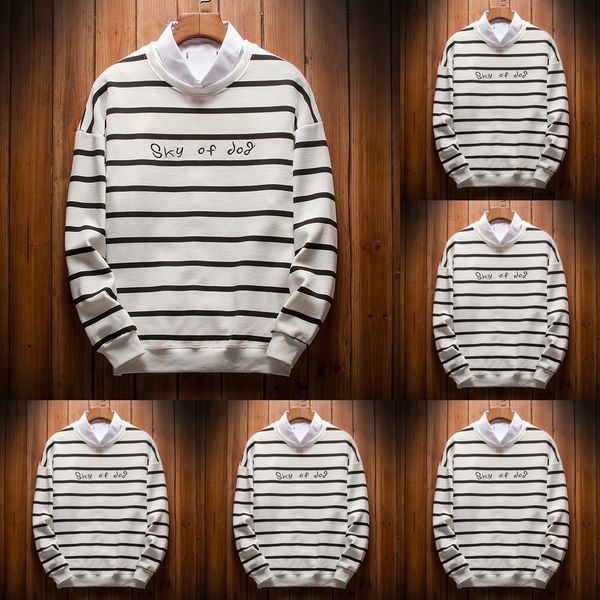 jaefl low-cost class new men's autumn sweater sweater round neck pullover striped looseshoulder pullover clothes ebucy, Black
jaefl low-cost class new men's autumn sweater sweater round neck pullover striped looseshoulder pullover clothes ebucy, Black