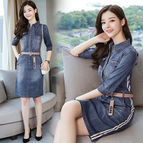 denim cropped sleeve 2020 spring and autumn new korean style mid-length slimming dress hip-covered one-step dress idlfz, Black;gray
denim cropped sleeve 2020 spring and autumn new korean style mid-length slimming dress hip-covered one-step dress idlfz, Black;gray