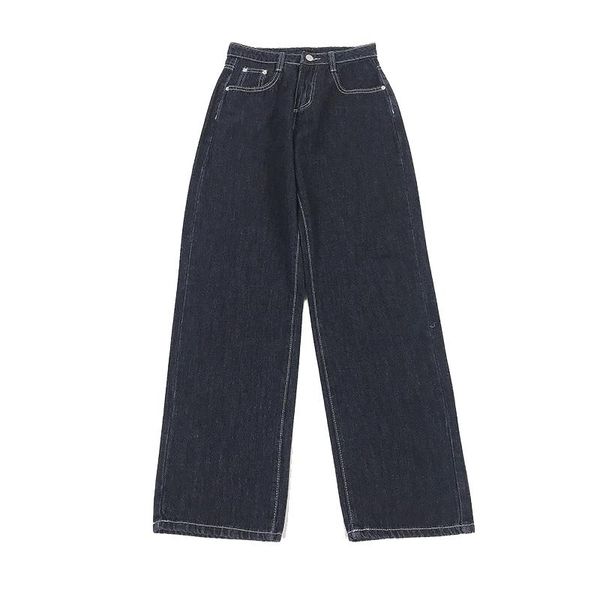 women's jeans autumn straight leg pants casual loose dark blue suitable for teenage girls waist trousers
women's jeans autumn straight leg pants casual loose dark blue suitable for teenage girls waist trousers