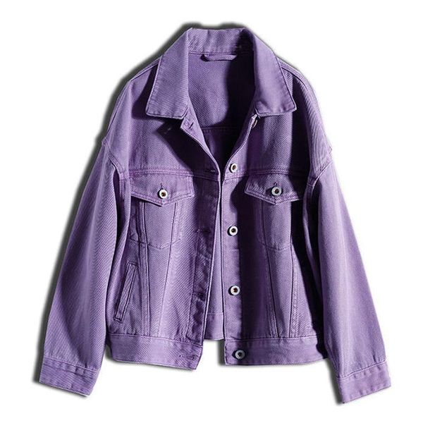 women's jackets denim jacket 2021 korean style solid casual violet autumn loose jeans coats female short coat, Black;brown
women's jackets denim jacket 2021 korean style solid casual violet autumn loose jeans coats female short coat, Black;brown