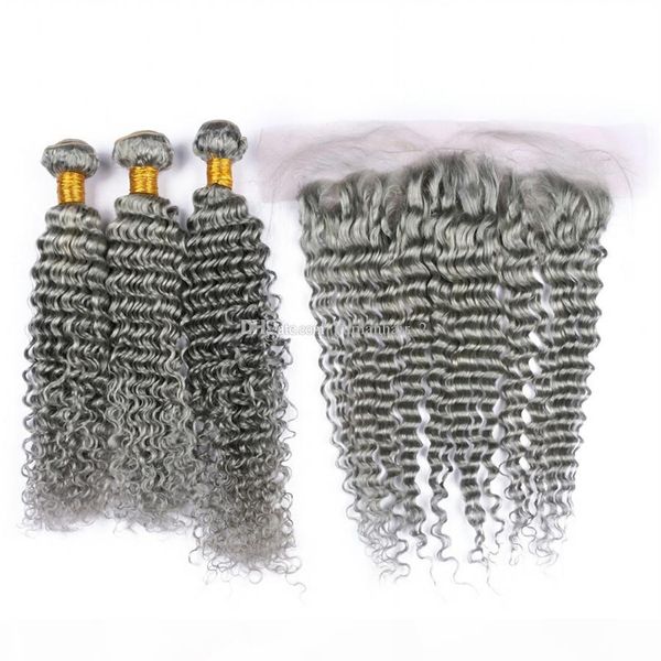 grey deep wave curly hair with ear to ear frontal 13x4 sliver grey human hair 3 bundles with lace frontal 4pcs lot, Black;brown
grey deep wave curly hair with ear to ear frontal 13x4 sliver grey human hair 3 bundles with lace frontal 4pcs lot, Black;brown