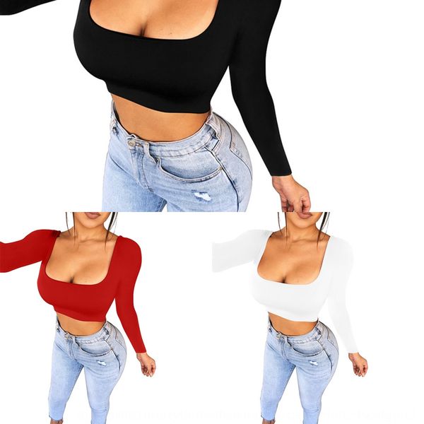 2020 new women's t- square collar long sleeve base shirt nightclub tight t-shirt 8b1hf, White
2020 new women's t- square collar long sleeve base shirt nightclub tight t-shirt 8b1hf, White