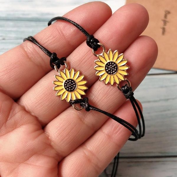 charm bracelets 2pcs fashion sunflower couples string bracelet for women men rope chain bangle friend wish set jewelry gifts, Golden;silver
charm bracelets 2pcs fashion sunflower couples string bracelet for women men rope chain bangle friend wish set jewelry gifts, Golden;silver