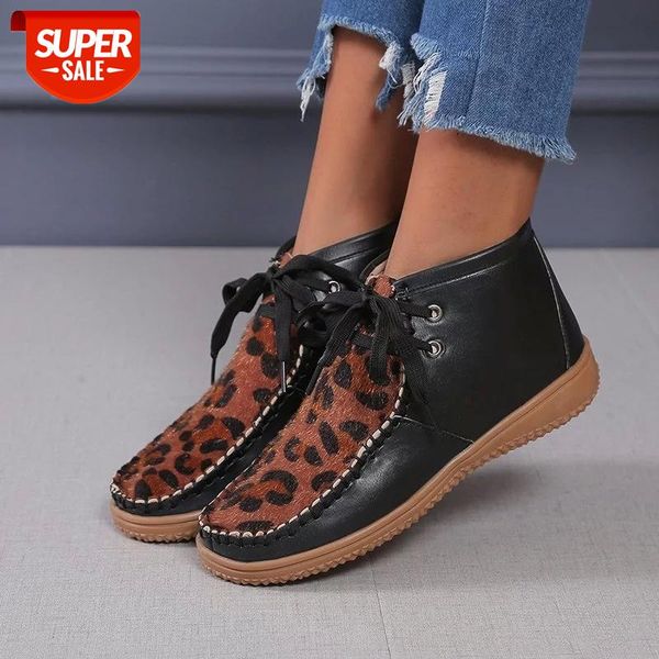 2020 new round head leopard print leather boots 2020 winter ankle boots for women with flat bottoms lace-up size 43 women shoes #lb9c, Black
2020 new round head leopard print leather boots 2020 winter ankle boots for women with flat bottoms lace-up size 43 women shoes #lb9c, Black