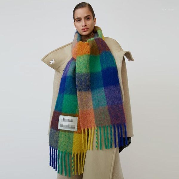 scarves ac scarf cashmere shawl in autumn and winter2021,winter fashion colored chequered warms students'necks thicker shawls1, Blue;gray
scarves ac scarf cashmere shawl in autumn and winter2021,winter fashion colored chequered warms students'necks thicker shawls1, Blue;gray