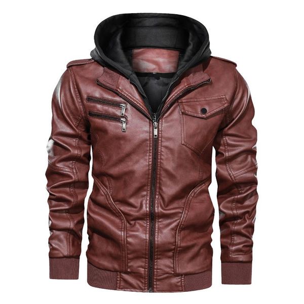2020 new winter fuax leather jacket men fashion hooded collar pu leather coat men thick warm windbreaker motorcycle jacket, Black
2020 new winter fuax leather jacket men fashion hooded collar pu leather coat men thick warm windbreaker motorcycle jacket, Black